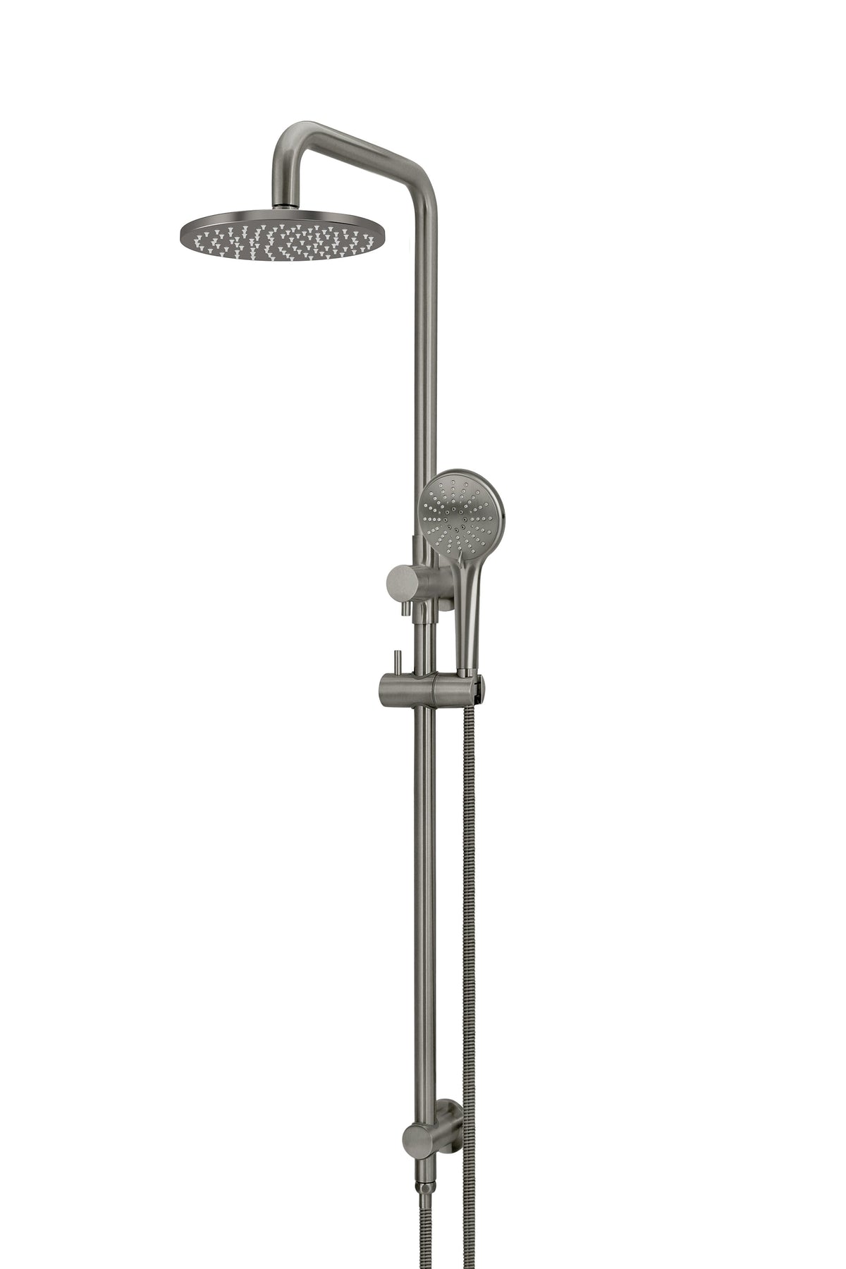 Meir Round Combination Shower Rail 200mm Rose, Three Function Hand Shower