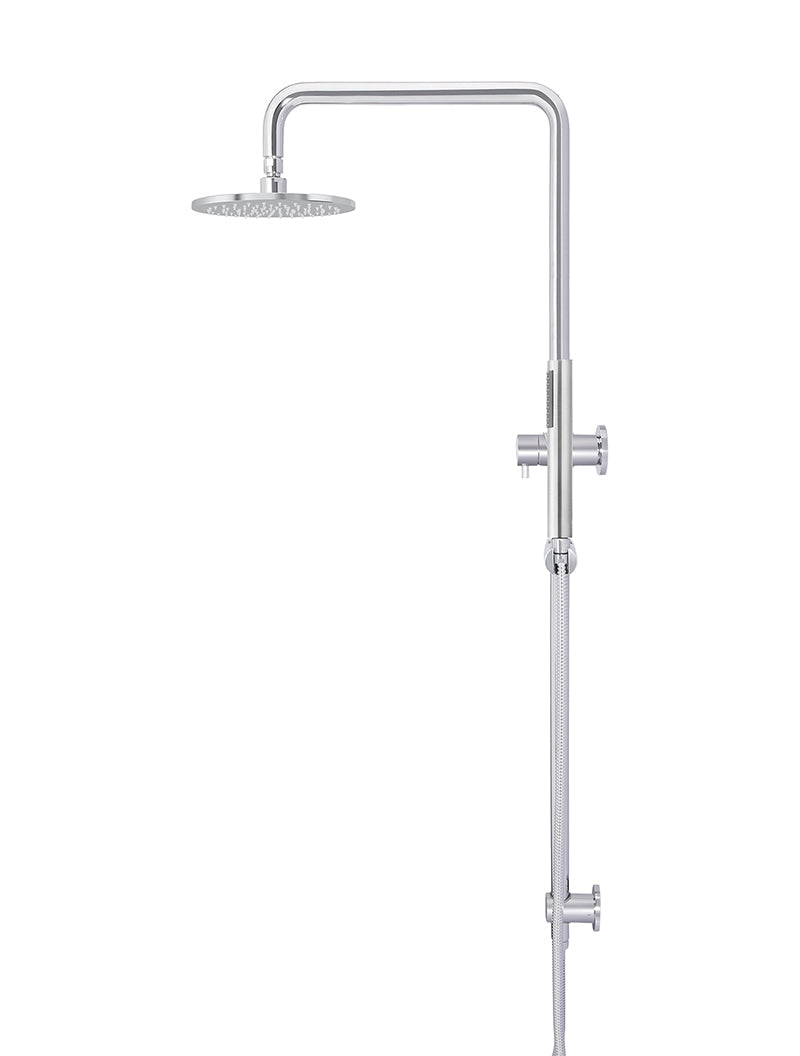 Meir Round Combination Shower Rail 200mm Rose, Single Function Hand Shower