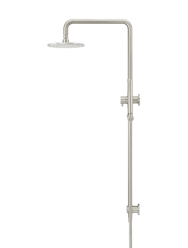 Meir Round Combination Shower Rail 200mm Rose, Single Function Hand Shower