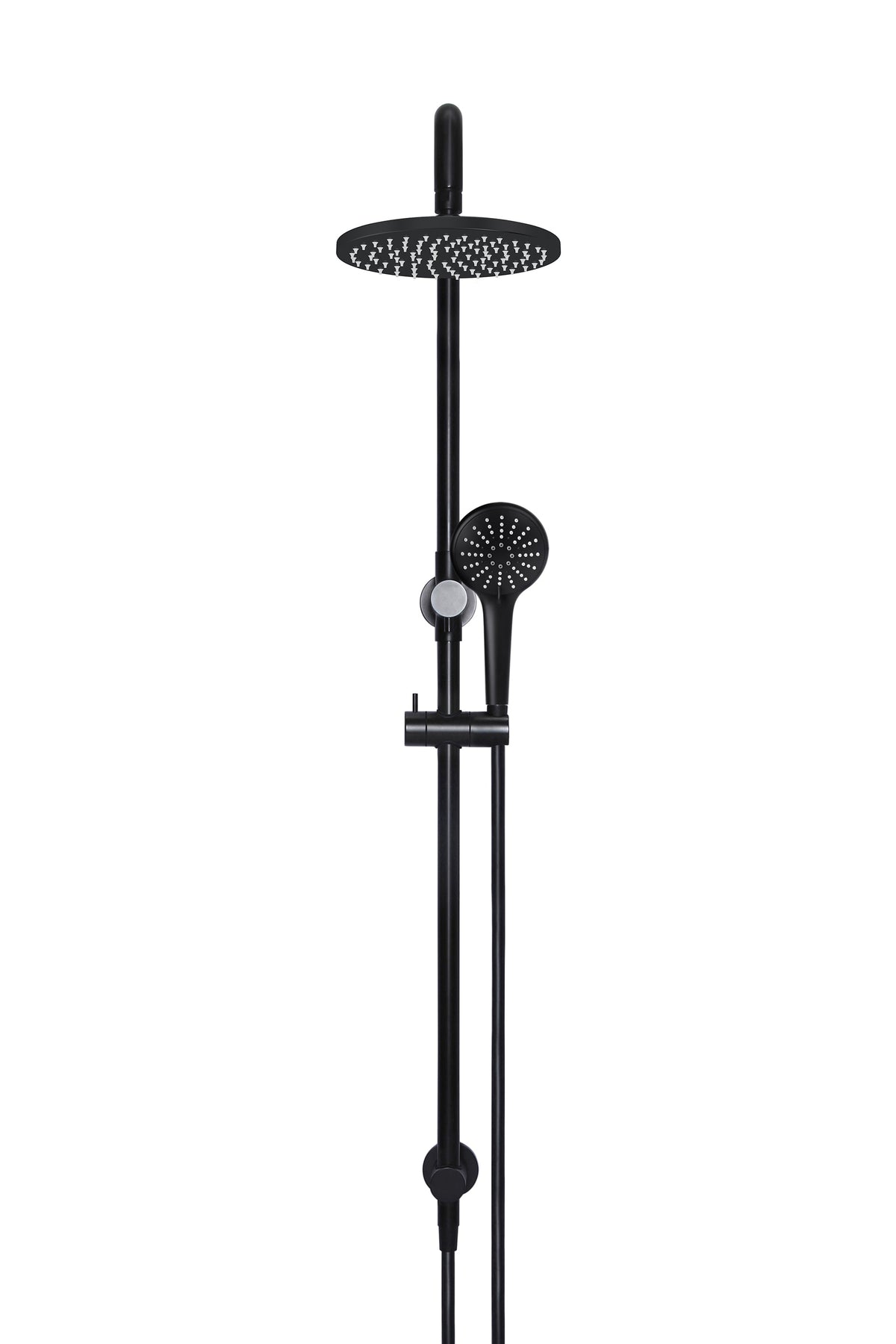 Meir Round Combination Shower Rail, 200mm Rose, Three-Function Hand Shower