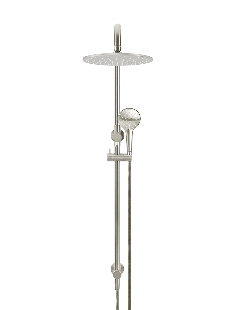 Meir Round Combination Shower Rail 300mm Rose, Three Function Hand Shower