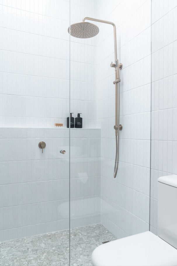 Meir Round Combination Shower Rail 300mm Rose, Single Function Hand Shower