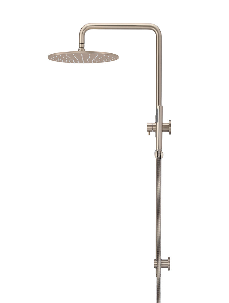 Meir Round Combination Shower Rail 300mm Rose, Single Function Hand Shower