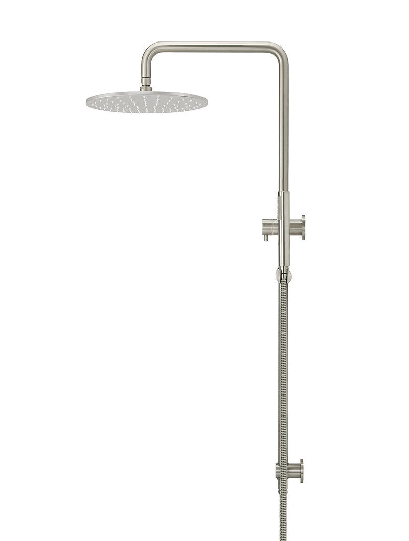 Meir Round Combination Shower Rail, 300mm Rose, Single Function Hand Shower