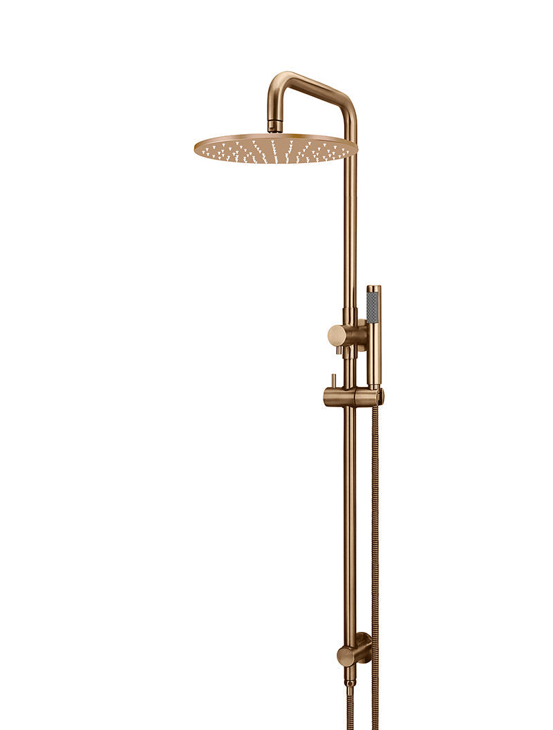 Meir Round Combination Shower Rail, 300mm Rose, Single Function Hand Shower