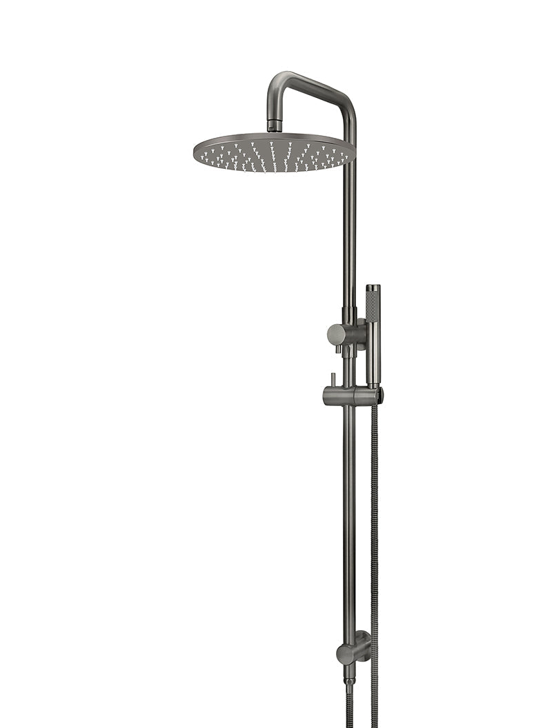 Meir Round Combination Shower Rail, 300mm Rose, Single Function Hand Shower