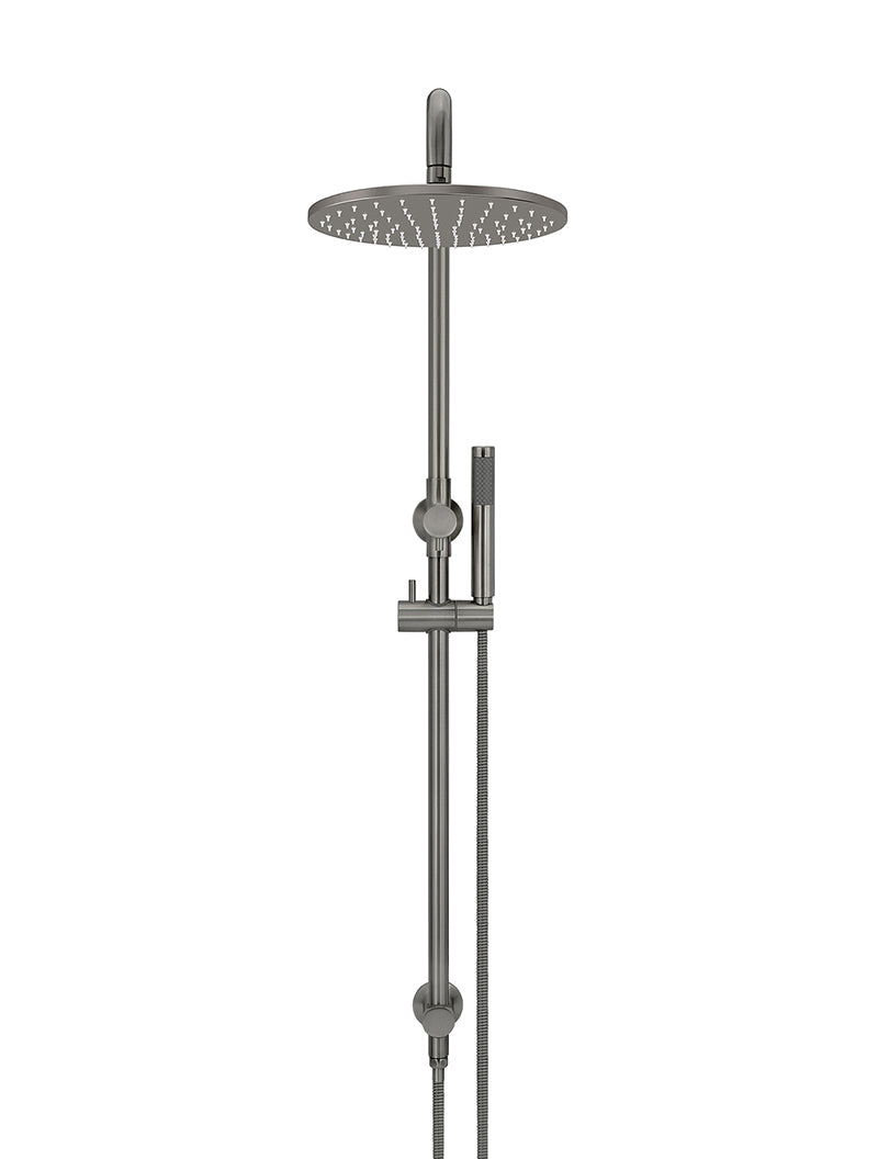 Meir Round Combination Shower Rail, 300mm Rose, Single Function Hand Shower