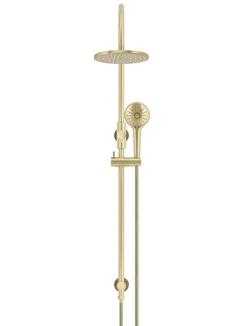 Meir 200mm Round Overhead Shower Rail, Three Function Hand Shower