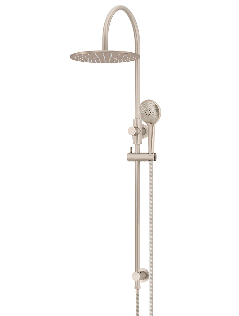 Meir 300mm Round Overhead Shower Rail, Three Function Hand Shower