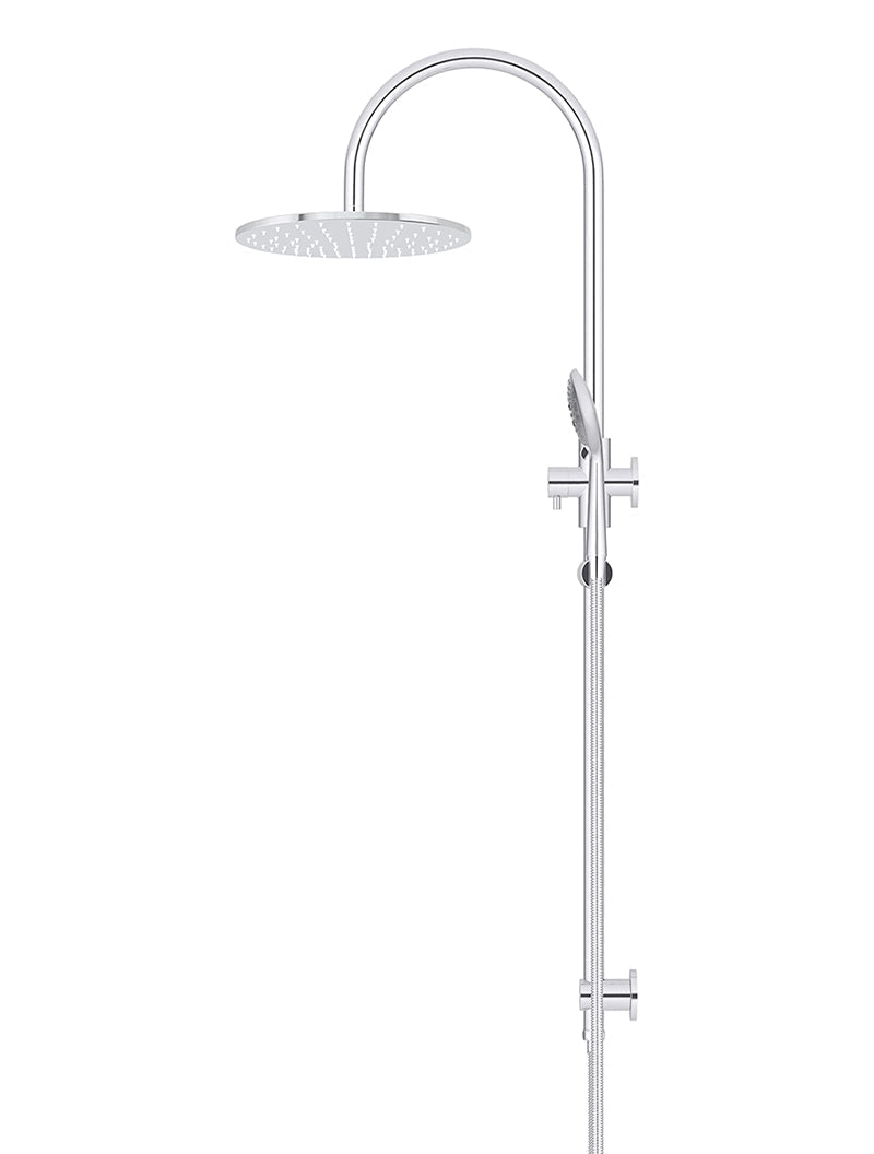 Meir 300mm Round Overhead Shower Rail, Three Function Hand Shower