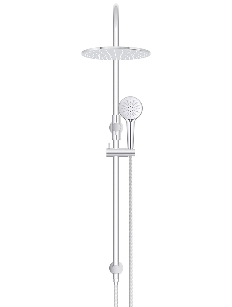Meir 300mm Round Overhead Shower Rail, Three Function Hand Shower