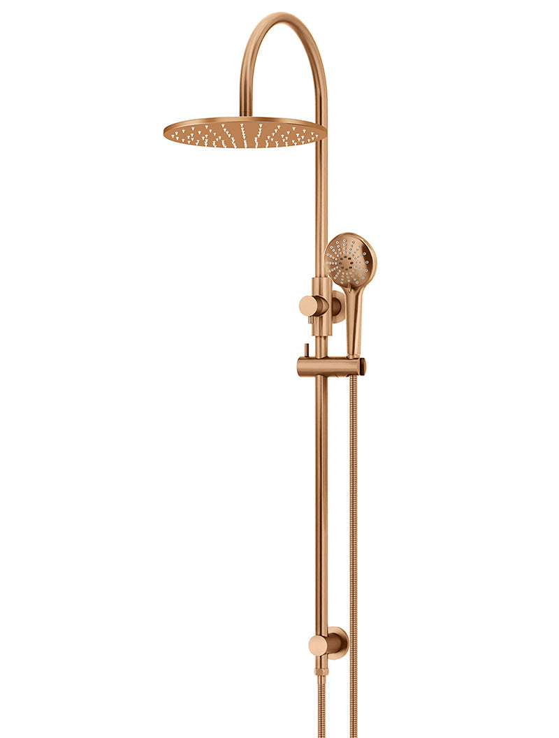 Meir 300mm Round Overhead Shower Rail, Three Function Hand Shower