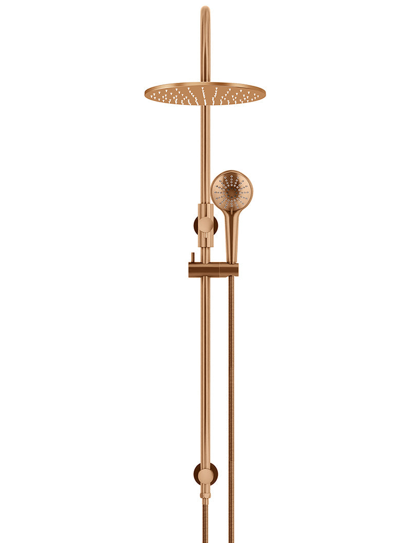 Meir 300mm Round Overhead Shower Rail, Three Function Hand Shower