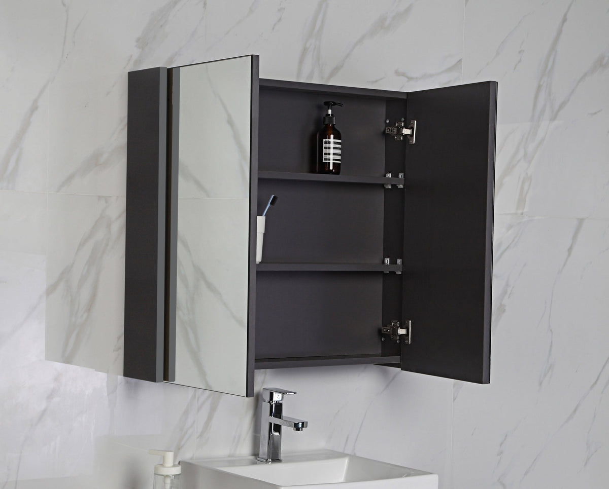 Aulic Bella Shaving Cabinet with Matte Black side panels