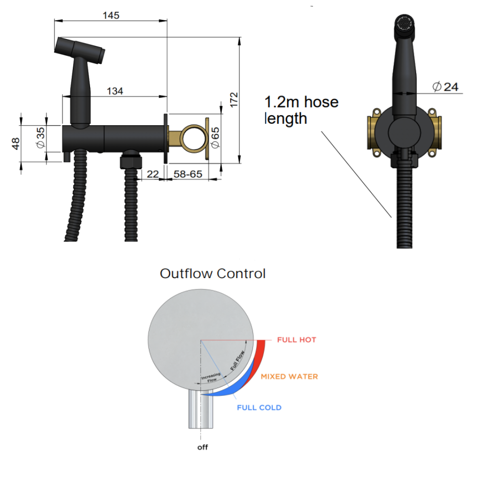 Meir Bidet Spray With Mixer
