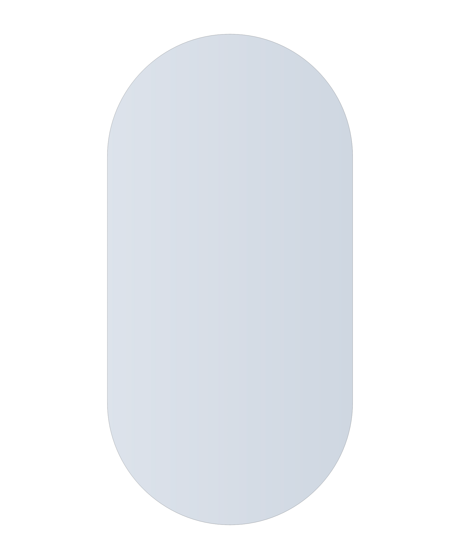 Duke Polished Edge Pill Mirror Glue-to-Wall