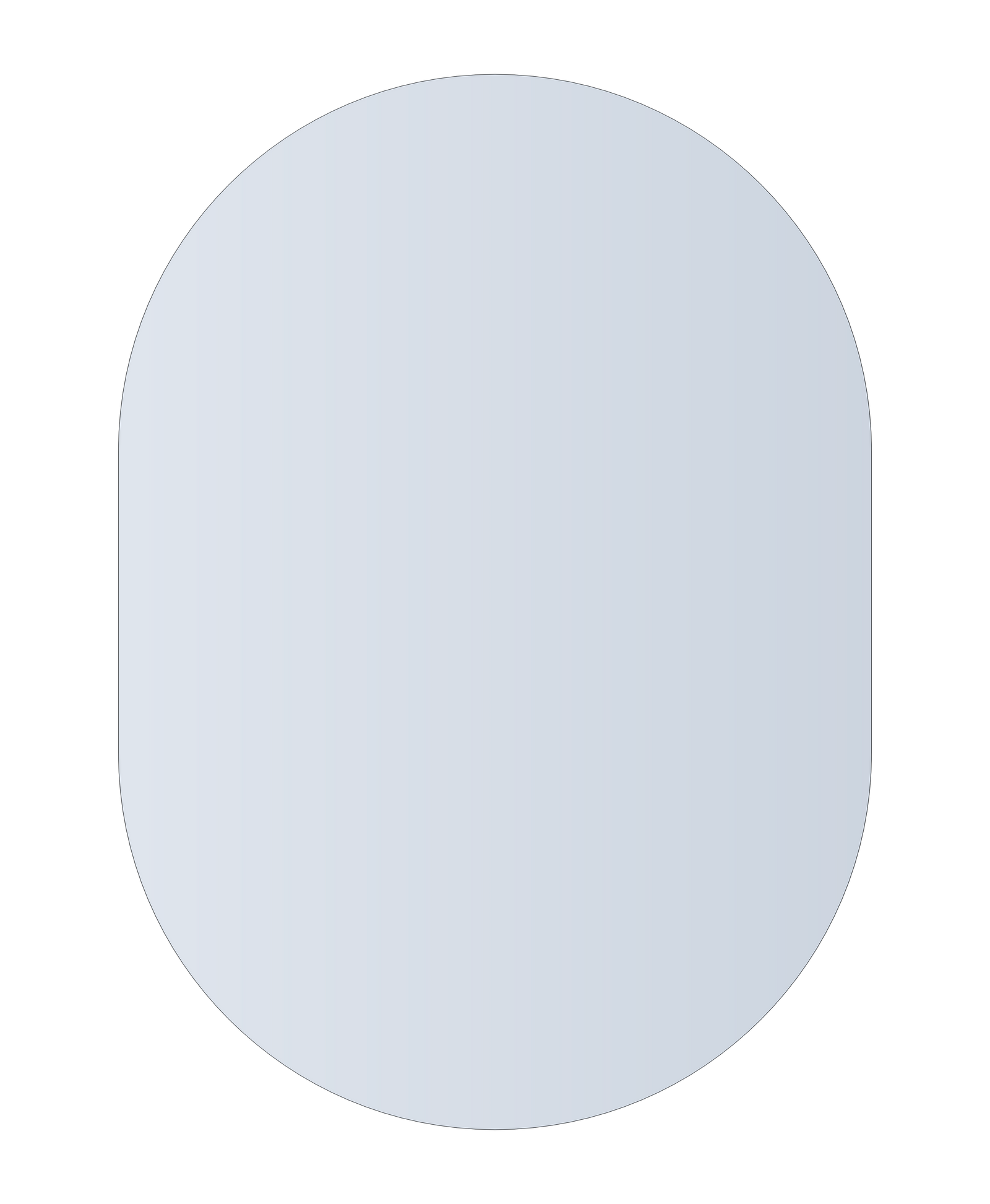 Duke Polished Edge Pill Mirror Glue-to-Wall