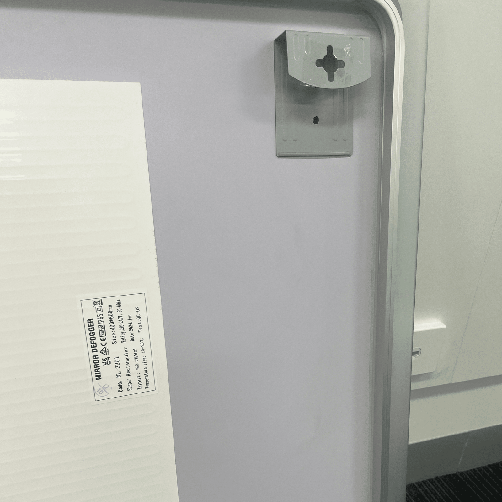 Rectangular LED Mirror Frameless Frosted Wall Mounted Bathroom Defogger Dimmable Touch Sensor