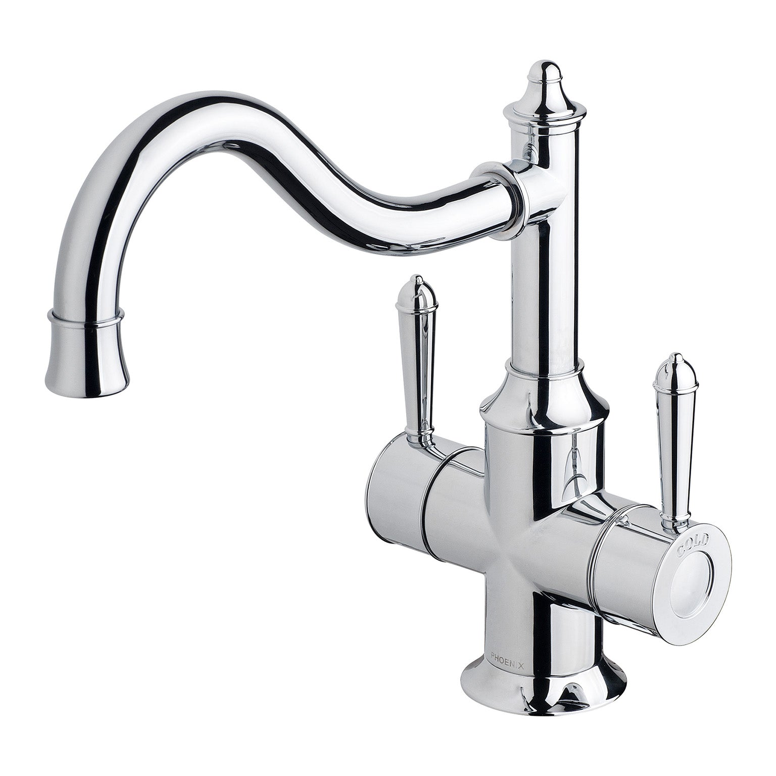 Phoenix Nostalgia Twin Handle Sink Mixer 230mm Shepherds Crook