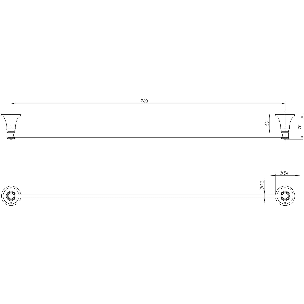 Phoenix Nostalgia Single Towel Rail 760mm