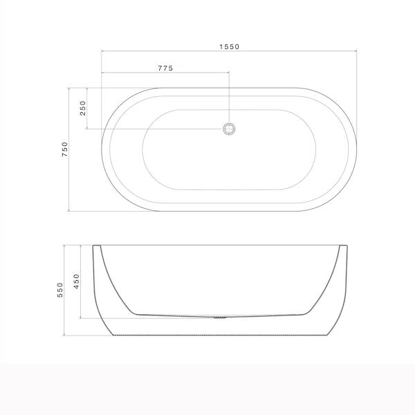 Stylus Origin 1600 Freestanding Bath