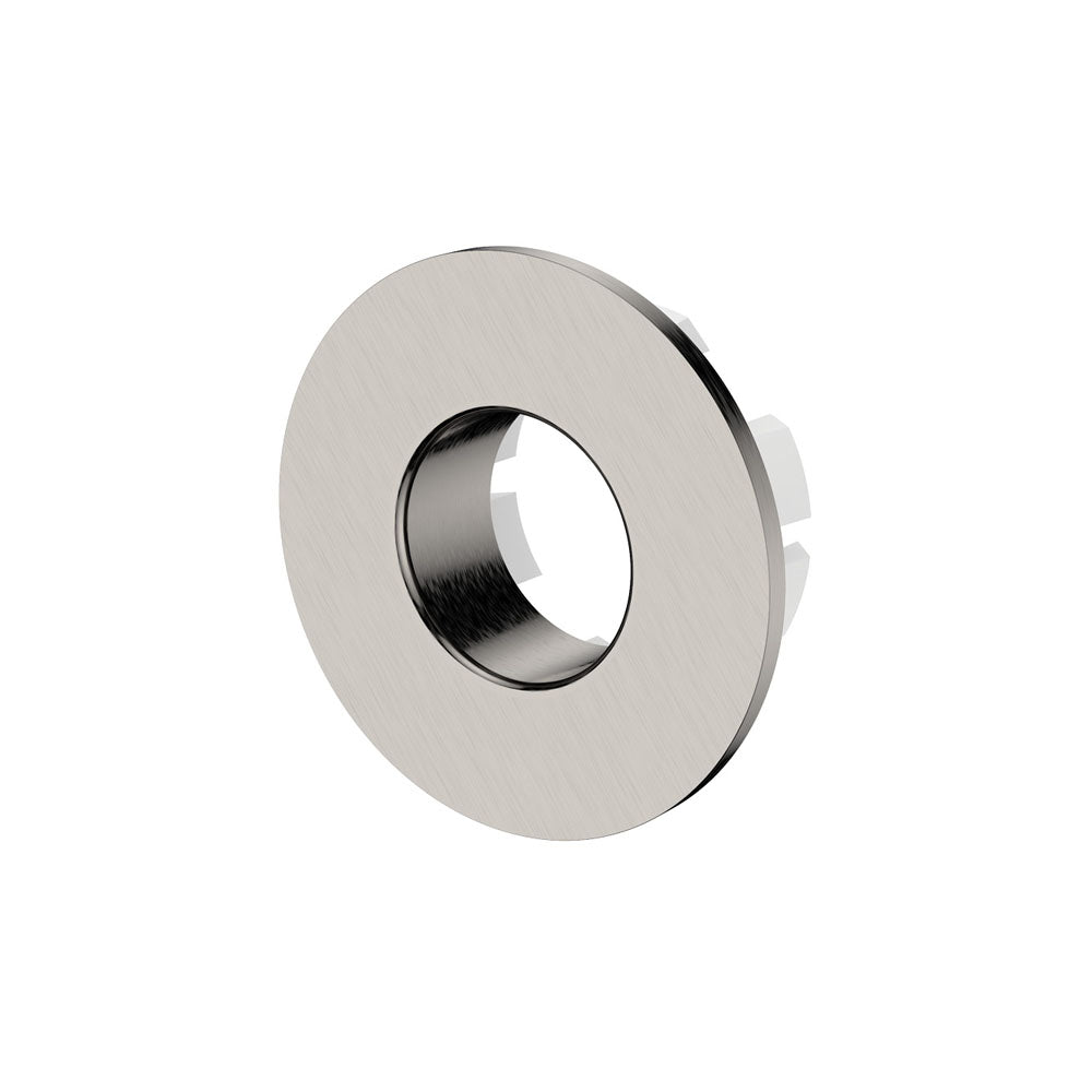 Round Overflow Ring with Larger Fixing - Brushed Nickel