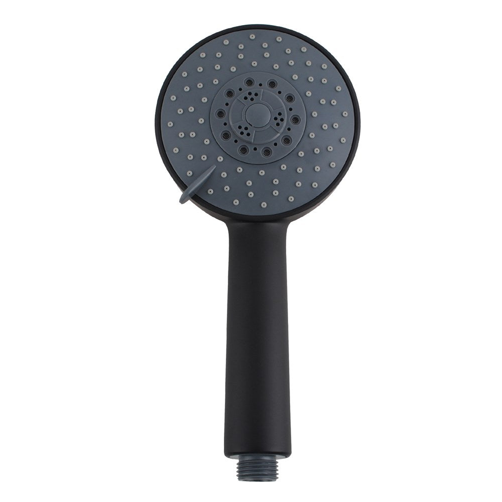 Black 5 Function Round Hand held Shower Spray