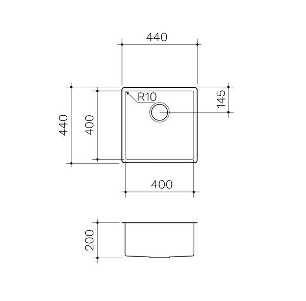 Clark Prism Single Bowl Undermount/Overmount