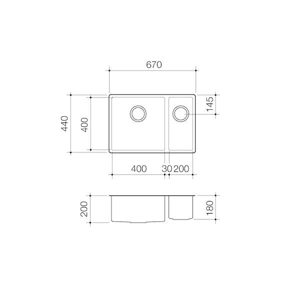 Clark Prism 1.5 Left Hand Bowl Undermount/Overmount
