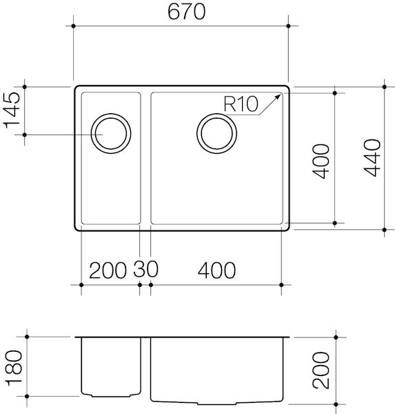 Clark Prism 1.5 Right Hand Bowl Undermount/Overmount