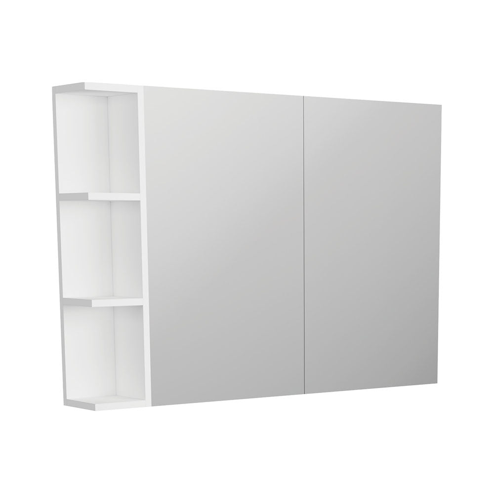 Pencil Edge Mirror Cabinet with 1 Side Shelf, 900mm