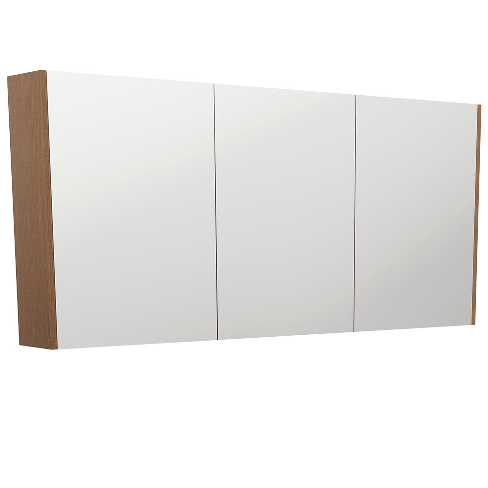 Mirror Cabinet with Side Panels, 1500mm, Walnut