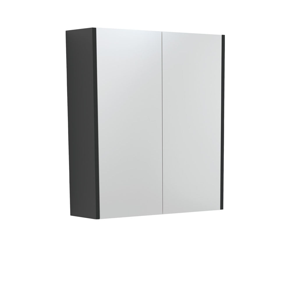 Mirror Cabinet with Side Panels, 600mm, Satin Black