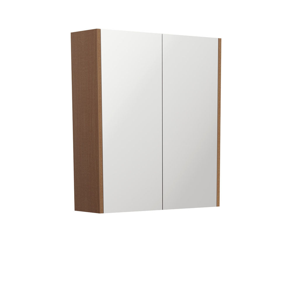 Mirror Cabinet with Side Panels, 600mm, Walnut
