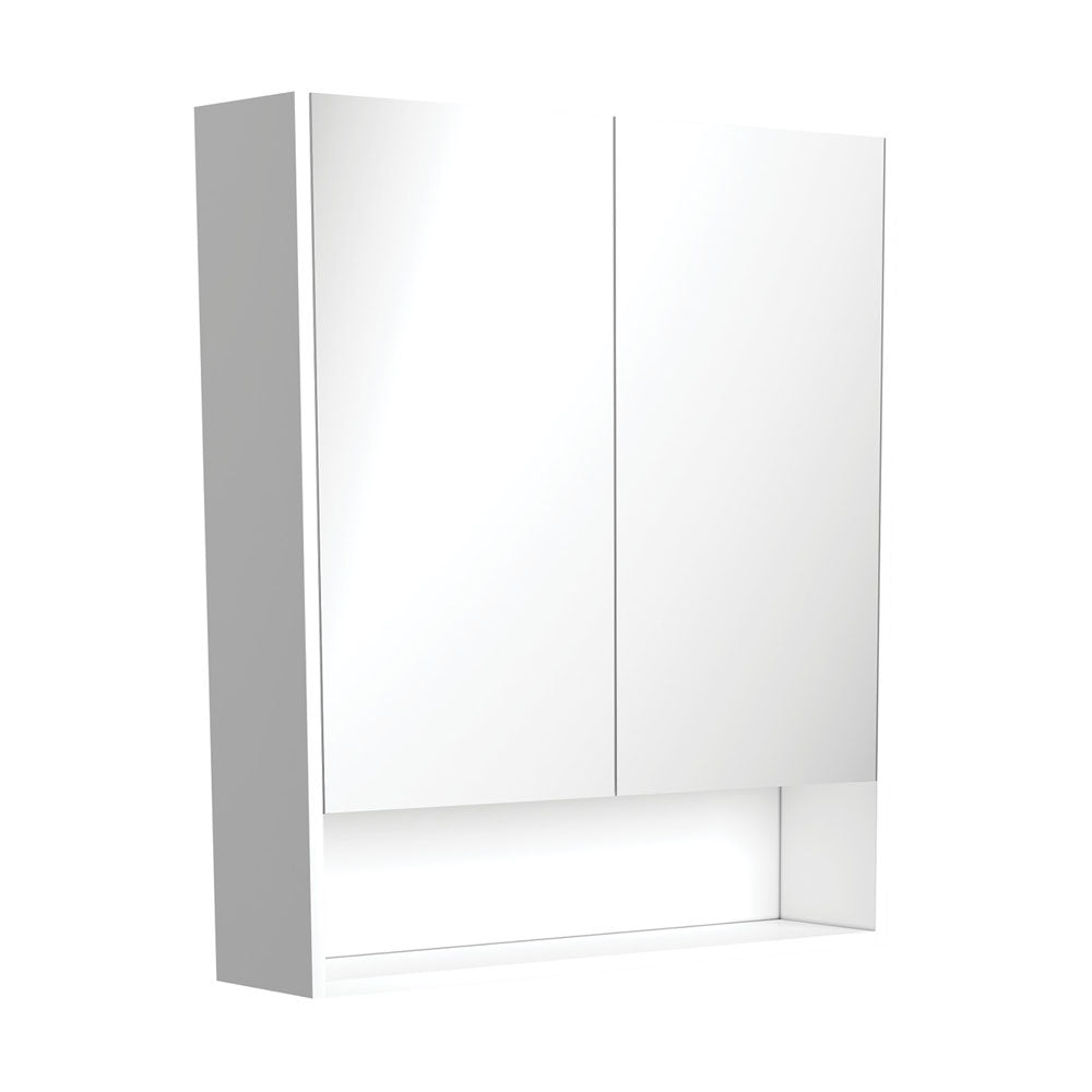 Mirror Cabinet with Display Shelf, 750mm, Gloss White