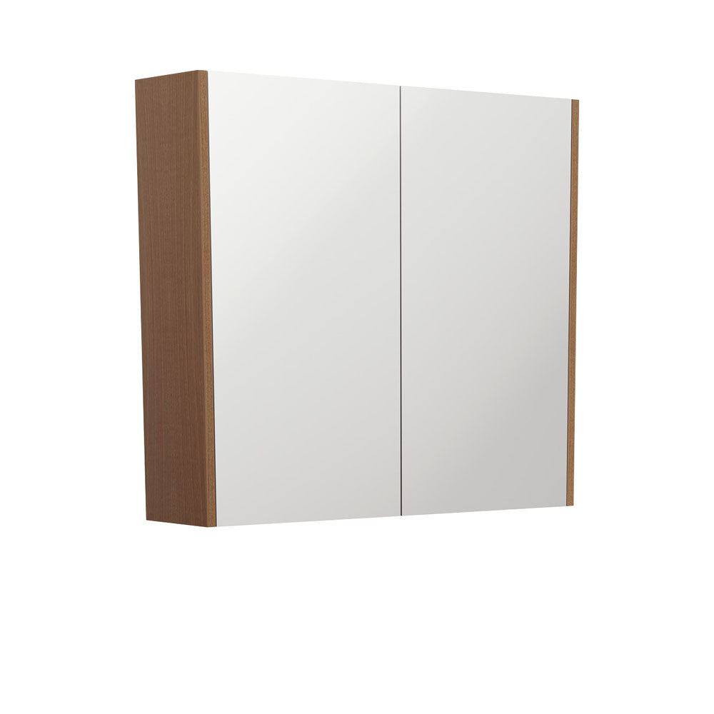 Mirror Cabinet with Side Panels, 750mm, Walnut