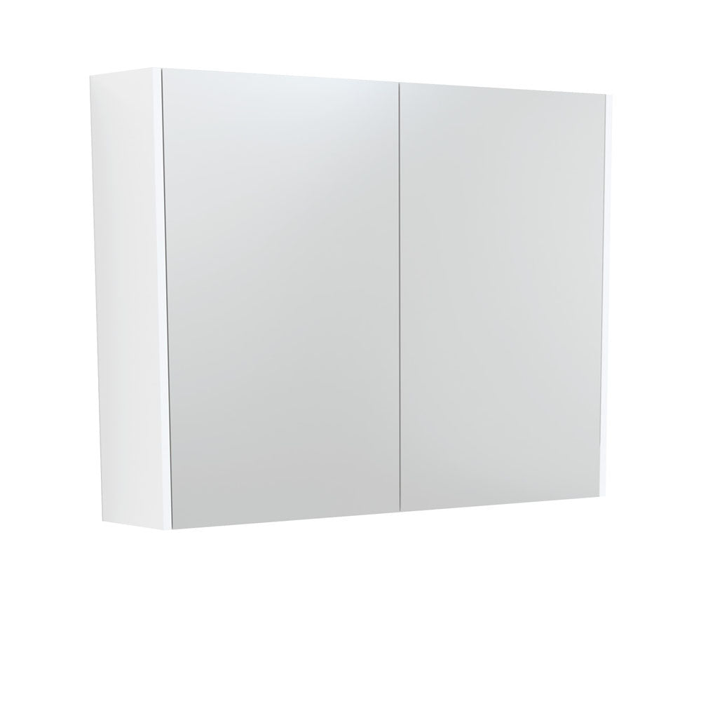 Mirror Cabinet with Side Panels, 900mm, Satin White
