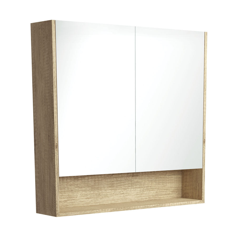 Mirror Cabinet with Display Shelf, 900mm, Scandi Oak