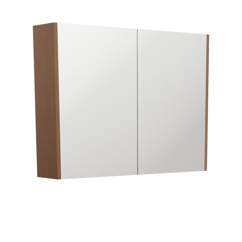 Mirror Cabinet with Side Panels, 900mm, Walnut