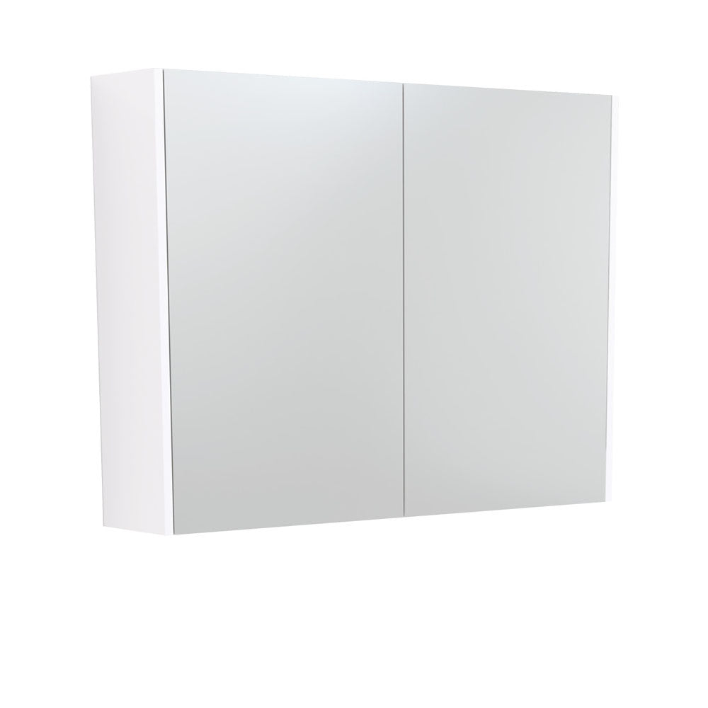 Mirror Cabinet with Side Panels, 900mm, Gloss White