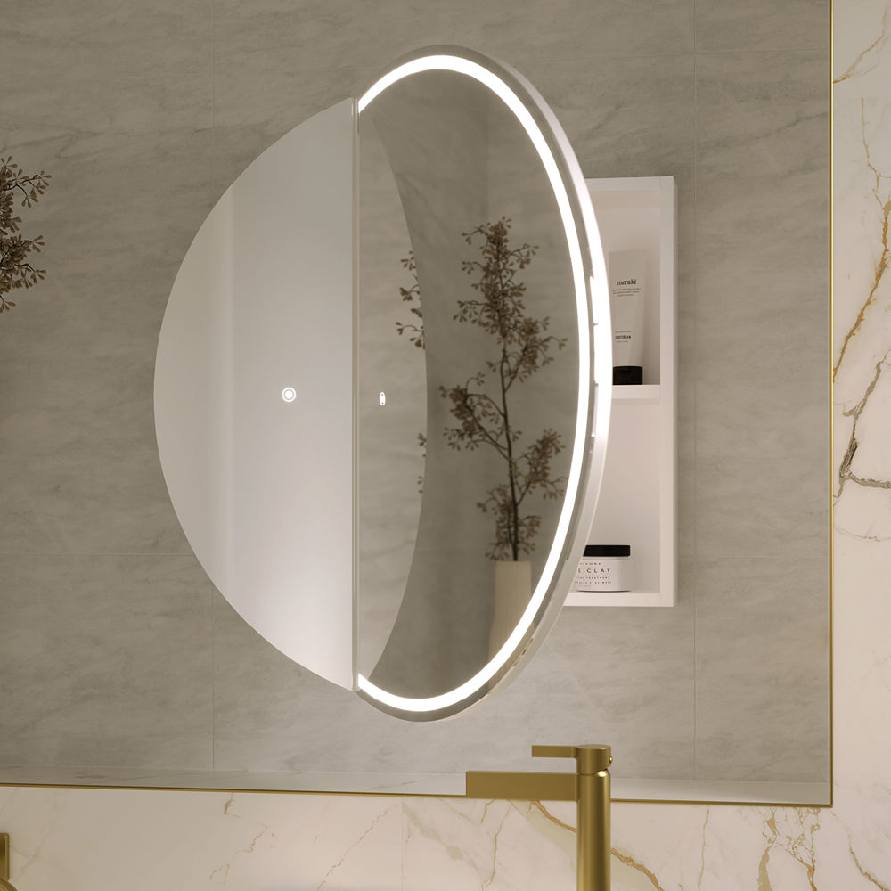 Fienza Round Split LED Mirror Cabinet