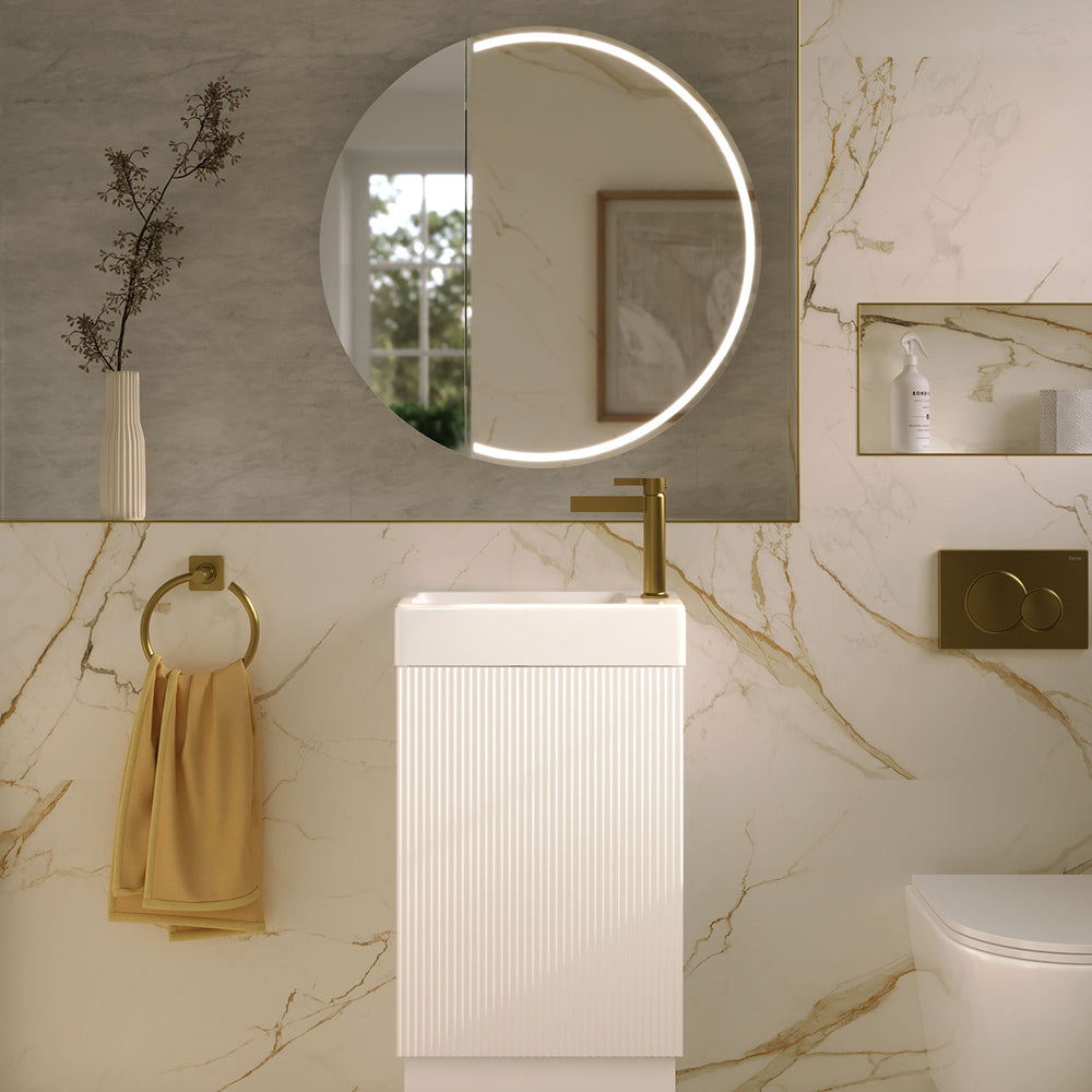 Fienza Round Split LED Mirror Cabinet