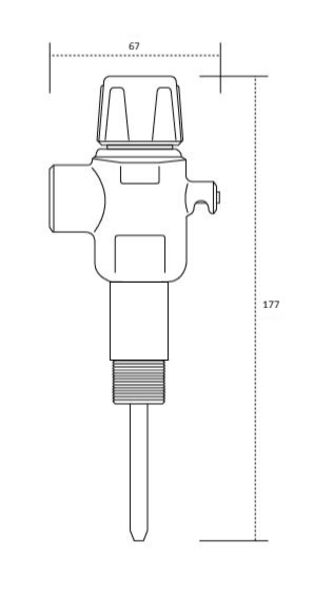 NEFA PRESSURE & TEMPERATURE VALVE1000KPA 15MM EXTENDED