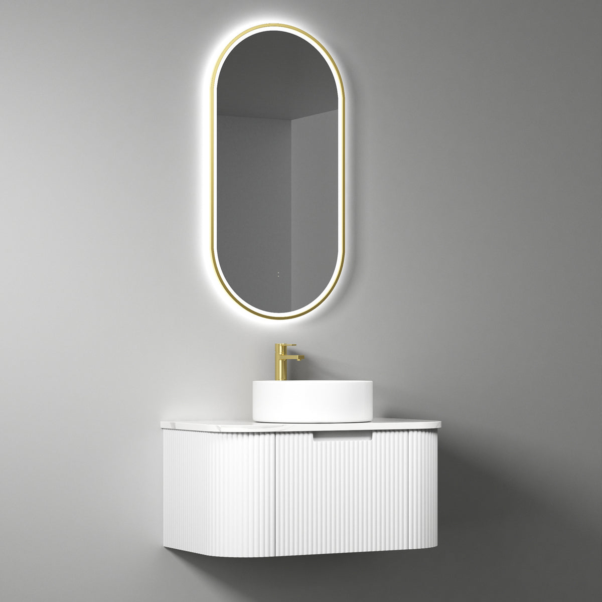 Aulic Petra Mark II Wall Hung Vanity 750mm in Matte White