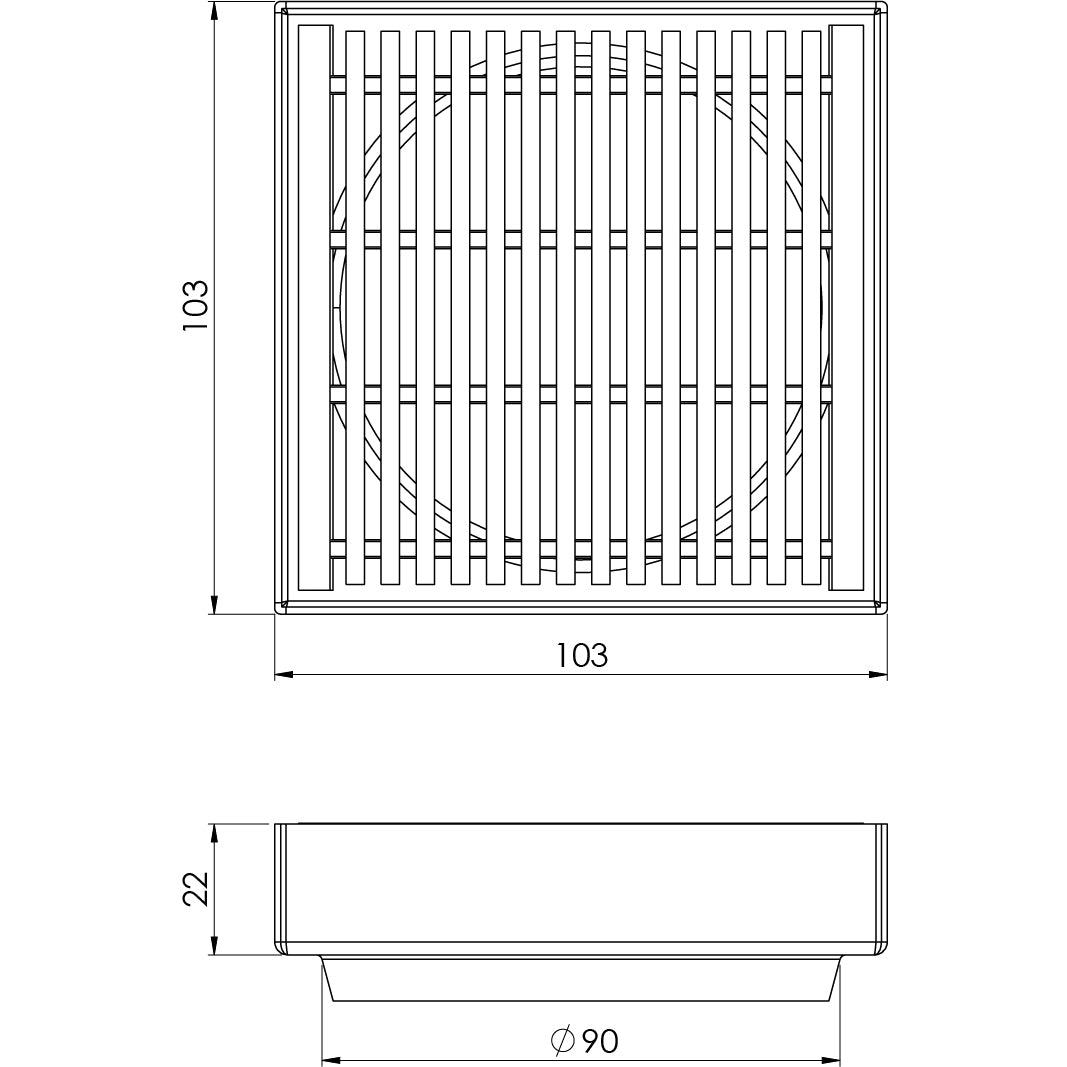 Phoenix Phoenix Point Drain HG 100mm Outlet 90mm