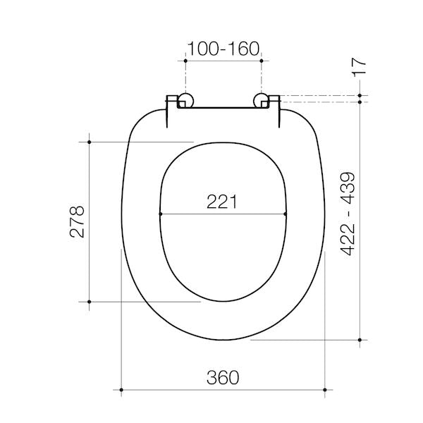 Caroma Profile Soft Close Seat Chrome Hinge with GermGard®