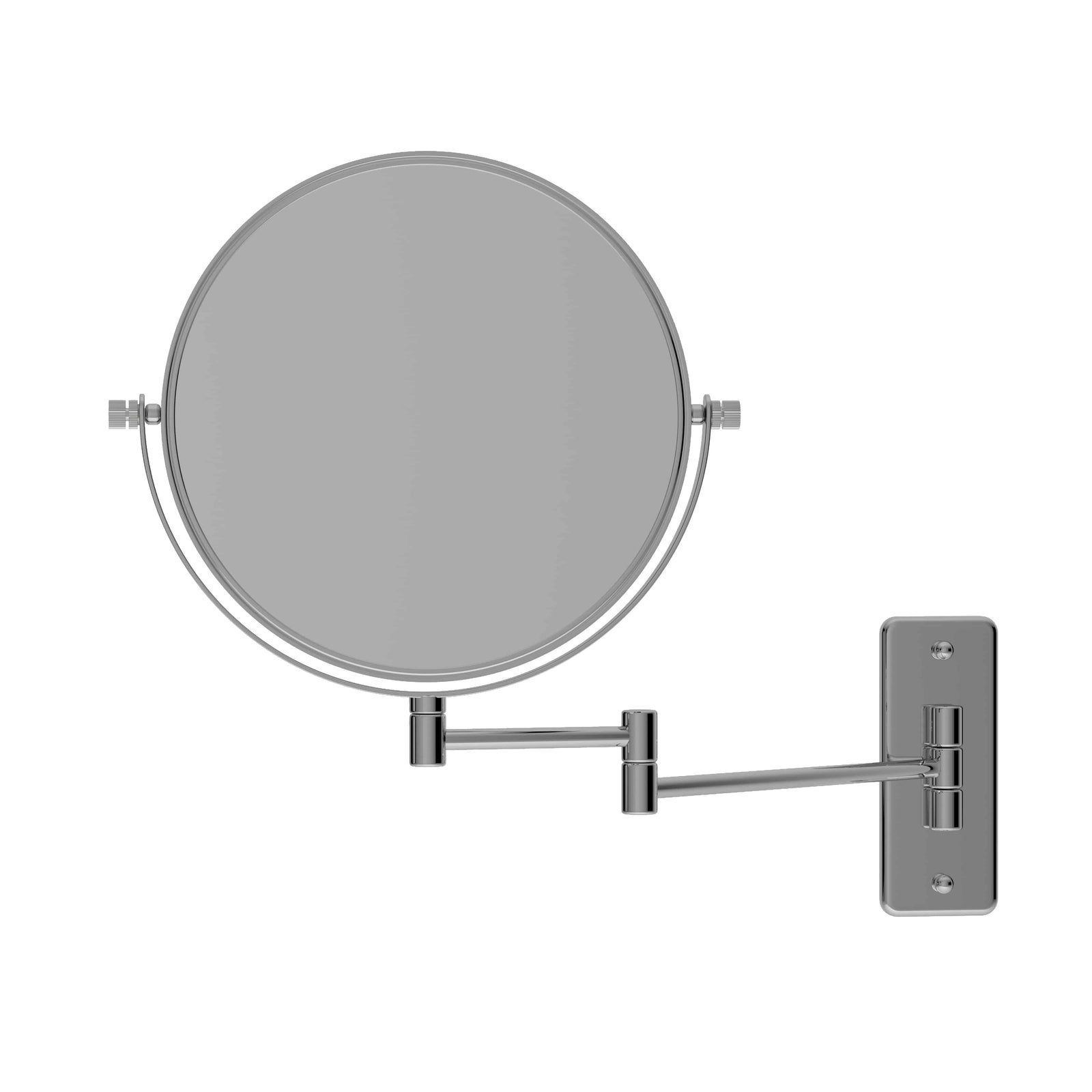 1 & 10x Magnification Chrome Wall Mounted Shaving Mirror, 200 mm Diameter