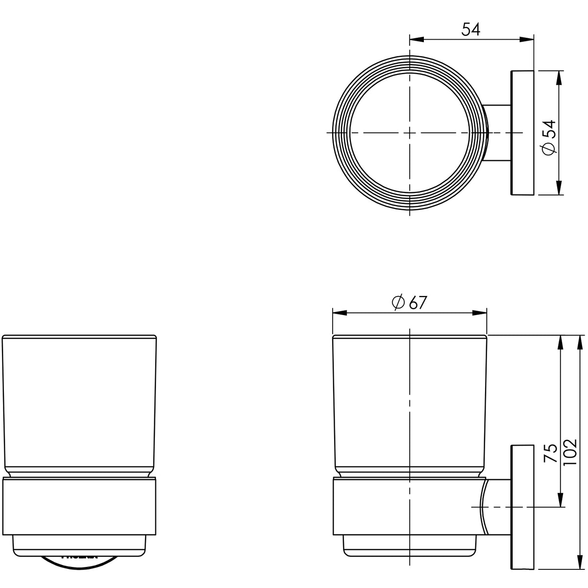Phoenix Radii Tumbler & Holder Round Plate