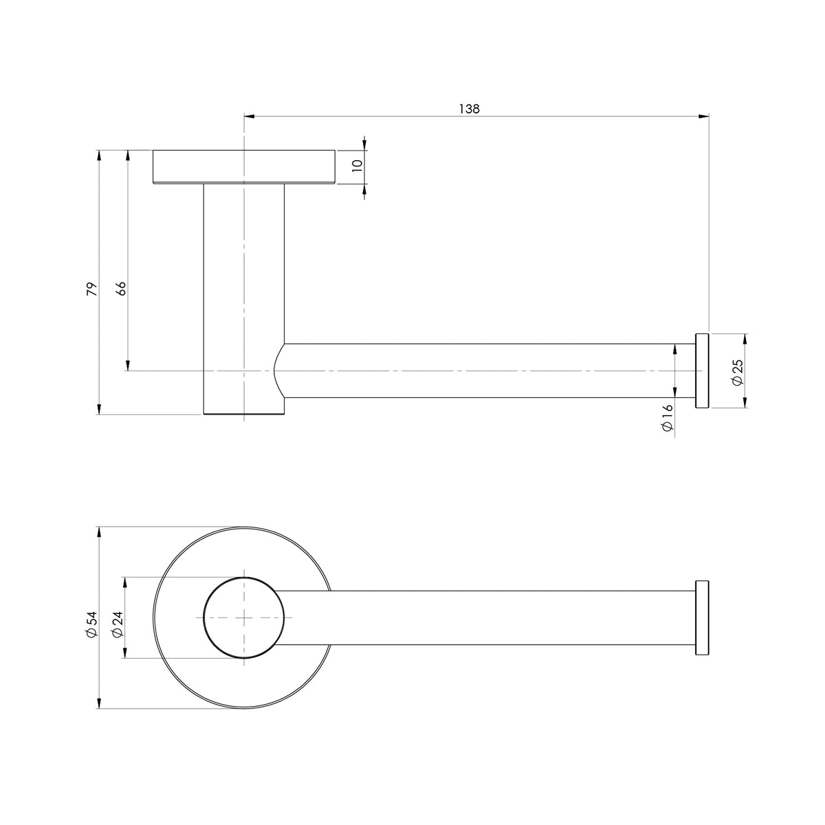 Phoenix Radii SS 316 Toilet Roll Holder Round Plate