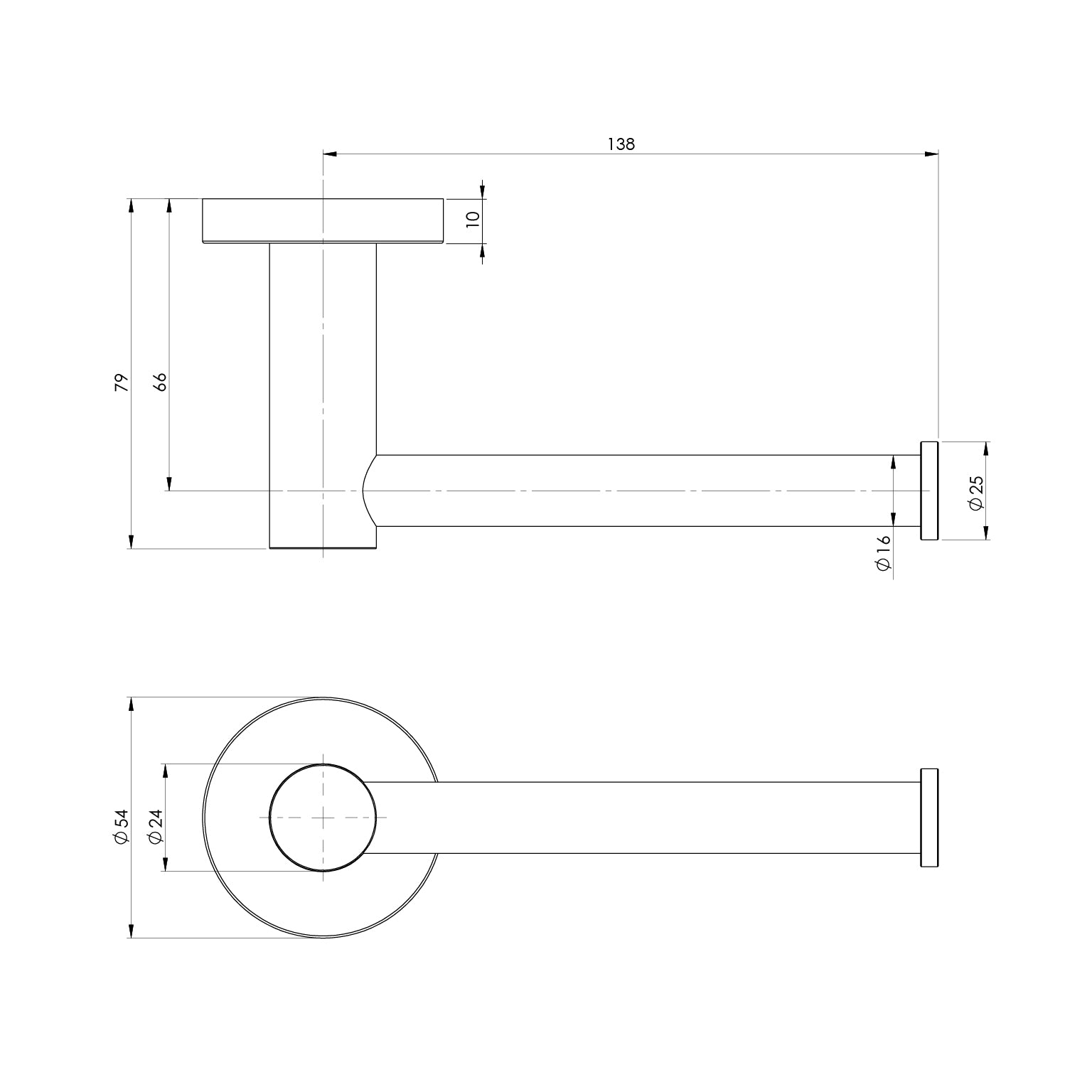 Phoenix Radii SS 316 Toilet Roll Holder Round Plate
